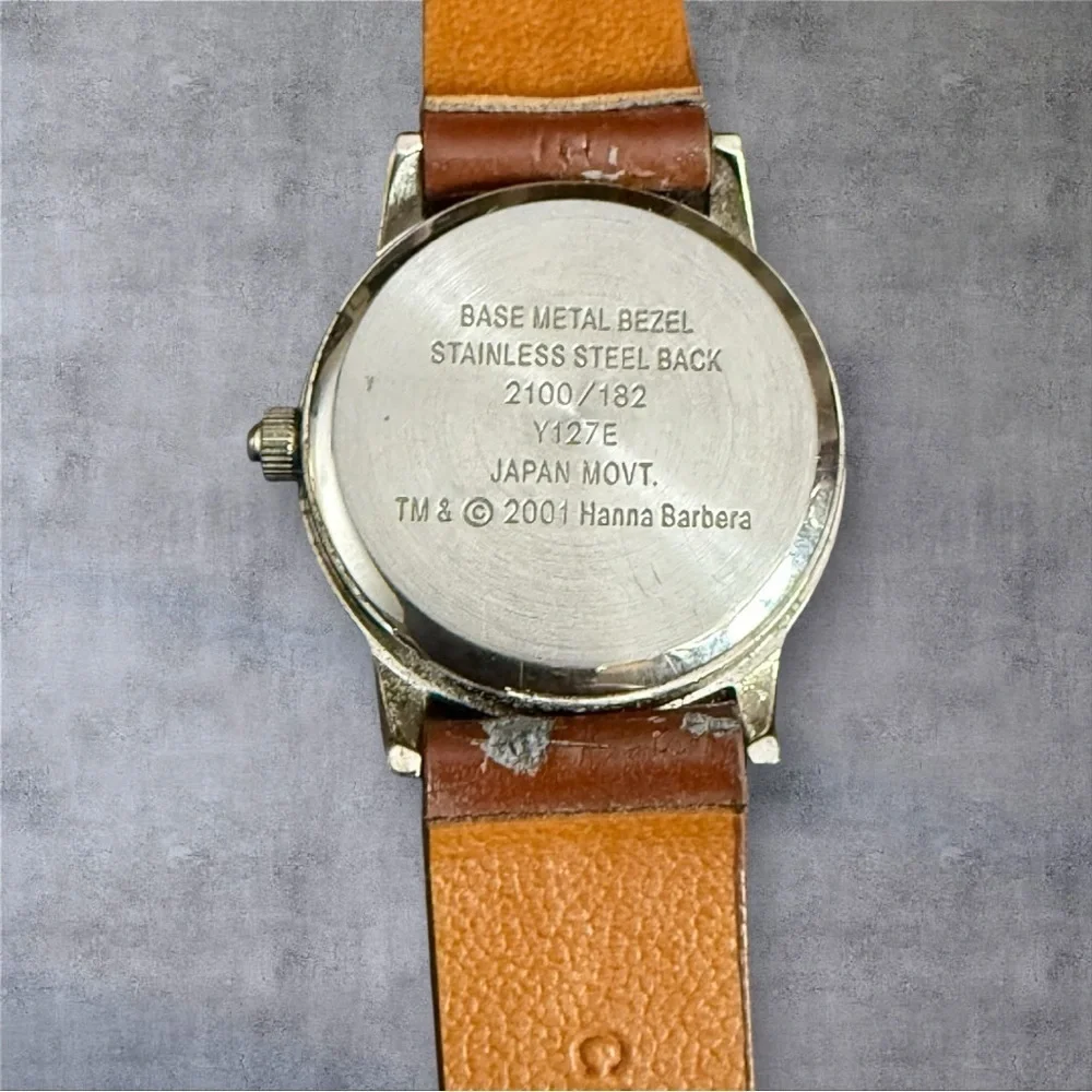 Vintage Armitron Scooby Doo Watch w/Original Brown Leather Strap/Band